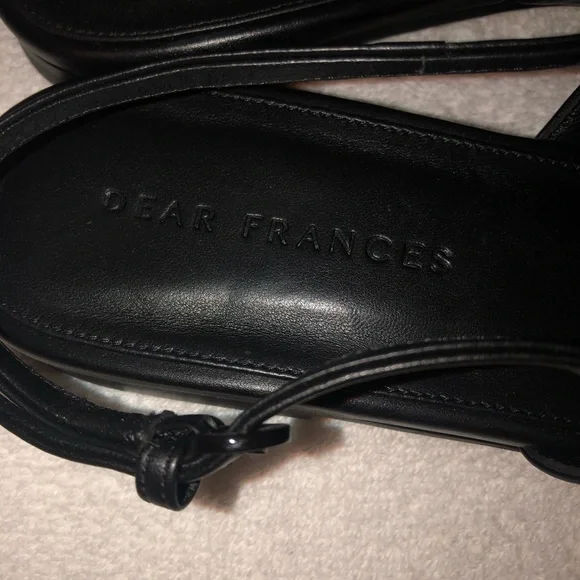 Dear Frances Tia black crystal black slingback flats 41=11